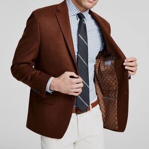 Michael Kors Men's Brown Wool-Blend Classic Fit Sport Coat Jacket Size 42 Long